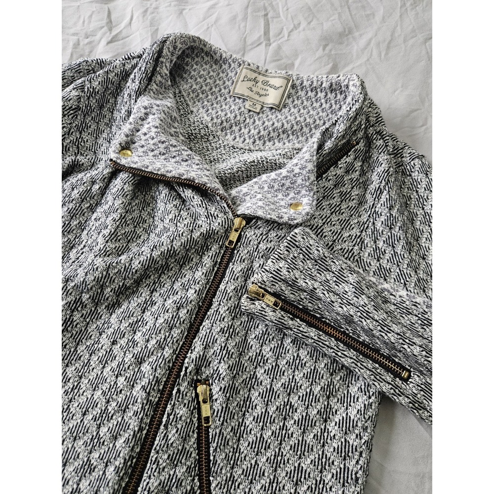 Lucky Brand‎ Marnie Knit Moto Style Sweater Jacket Women's Size Medium